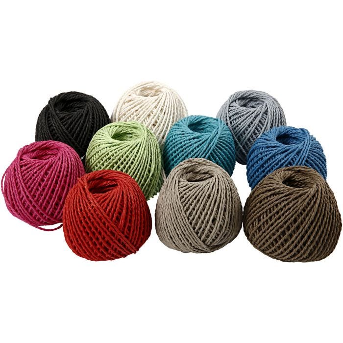 Filo di carta - assortimento, spess. 2,5-3 mm, 10x150 g, 10x40 m/ 1 conf.