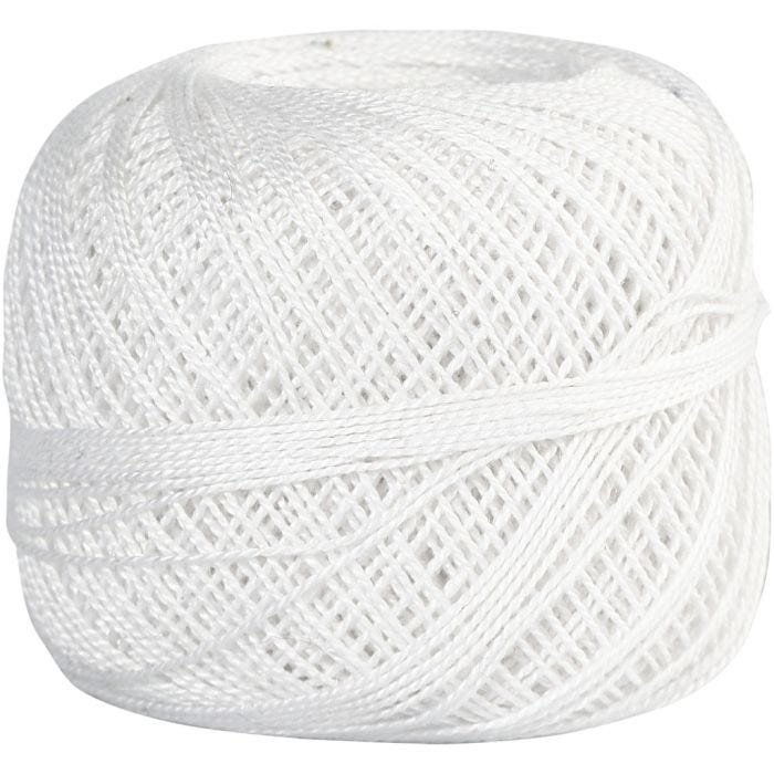 Filo di Cotone Mercerizzato, bianco, 20 g/ 1 gom.