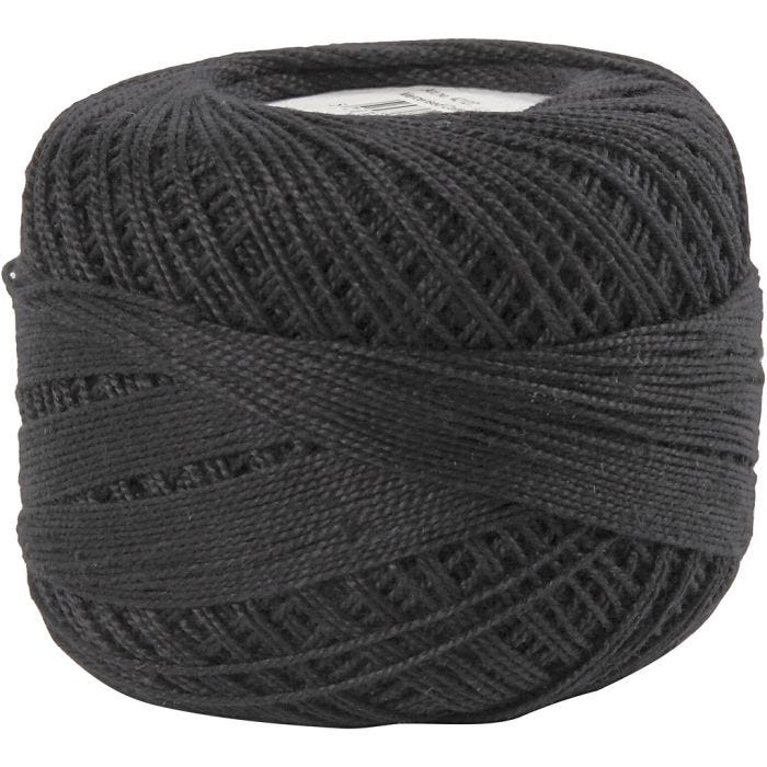 Filo di Cotone Mercerizzato, nero, 20g/ 1 gom.