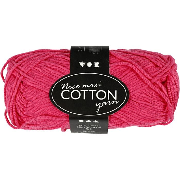 Filo di cotone, dim. 8/8, L: 80-85 M, misura maxi, rosa, 50 g/ 1 gom.