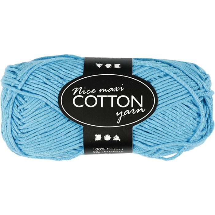 Filo di cotone, 8/8, L: 80-85 M, misura maxi, turchese, 50g/ 1 gom.