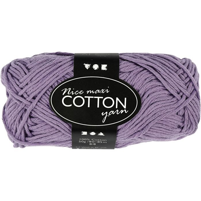 Filo di cotone, 8/8, L: 80-85 M, misura maxi, viola, 50g/ 1 gom.
