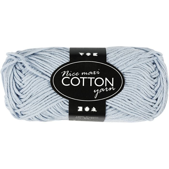 Filo di cotone, 8/8, L: 80-85 M, misura maxi, azzurro, 50g/ 1 gom.