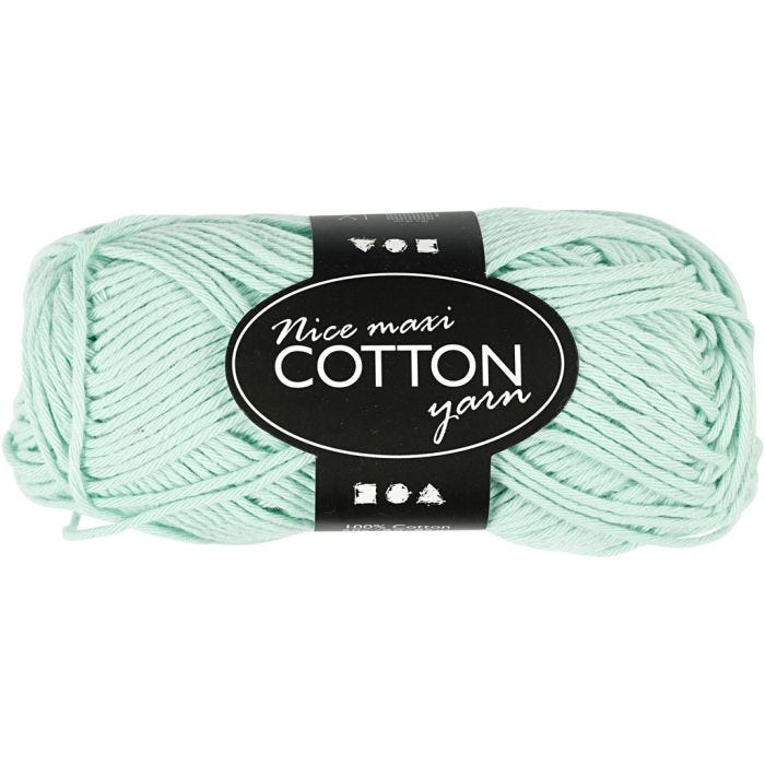 Filo di cotone, 8/8, L: 80-85 M, misura maxi, verde chiaro, 50g/ 1 gom.