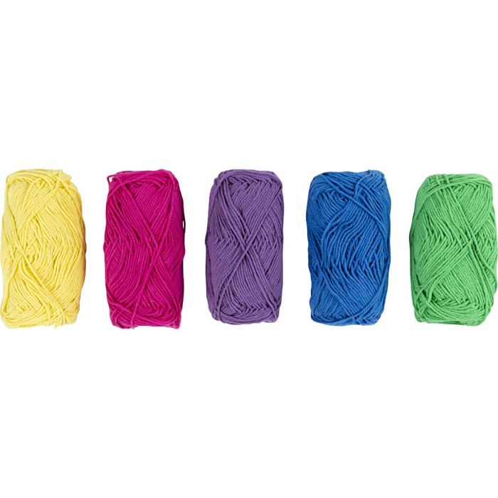 Filato di cotone, dim. 8/4, L: 5x50 M, colourful, 5x20 g/ 1 conf.