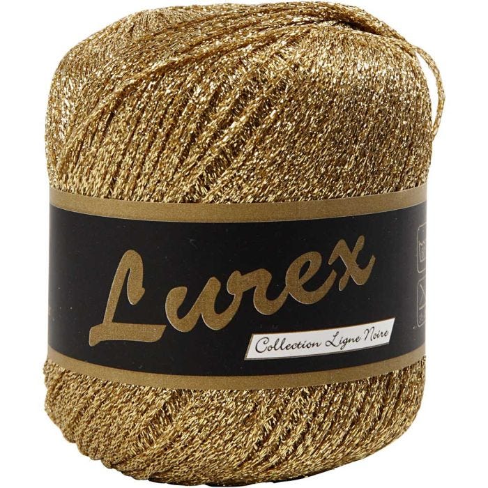 Filo in Lurex, L: 160 M, oro, 25 g/ 1 gom.