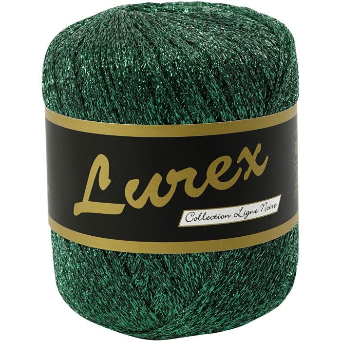 Filo in Lurex, L: 160 M, verde, 25 g/ 1 gom.