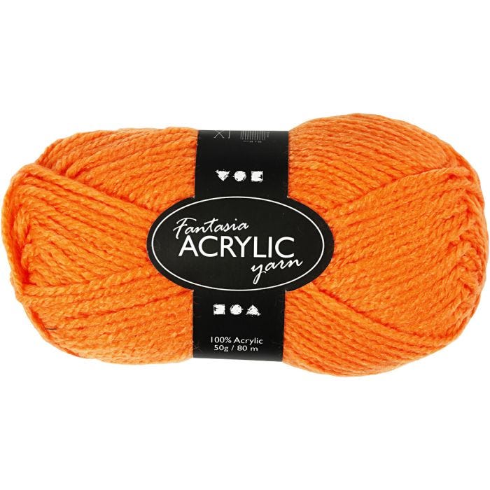 Filo acrilico Fantasia, L: 80 M, neon orange, 50 g/ 1 gom.