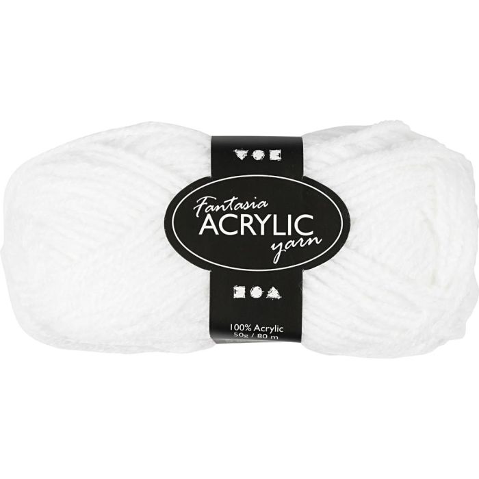 Filo acrilico Fantasia, L: 80 M, usando ago 4,5-5, bianco, 50 g/ 1 gom.
