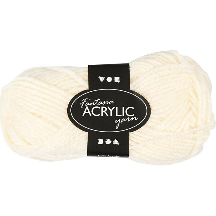 Filo acrilico Fantasia, L: 80 M, usando ago 4,5-5, avorio, 50 g/ 1 gom.