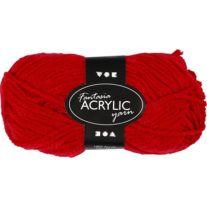 Filo acrilico Fantasia, L: 80 M, usando ago 4,5-5, rosso, 50 g/ 1 gom.