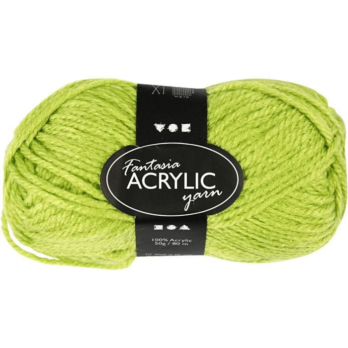 Filo acrilico Fantasia, L: 80 M, verde chiaro, 50g/ 1 gom.