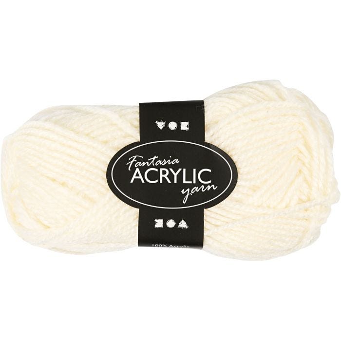 Filo acrilico Fantasia, L: 80 M, avorio, 50g/ 1 gom.