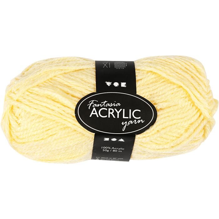 Filo acrilico Fantasia, L: 80 M, giallo chiaro, 50 g/ 1 gom.