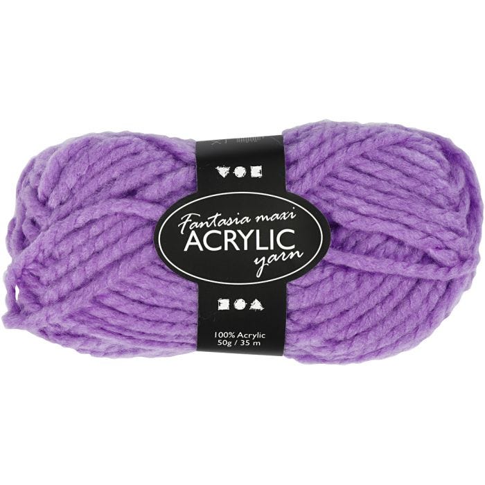 Filo acrilico Fantasia, L: 35 M, Maxi, viola, 50g/ 1 gom.
