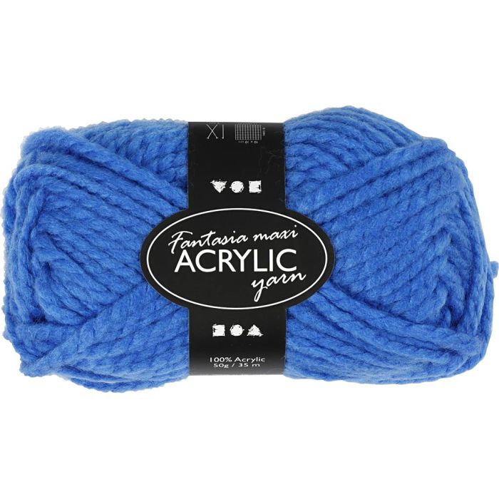 Filo Acrilico Fantasia, L: 35 M, usando ago 9-10, blu, 50 g/ 1 gom.