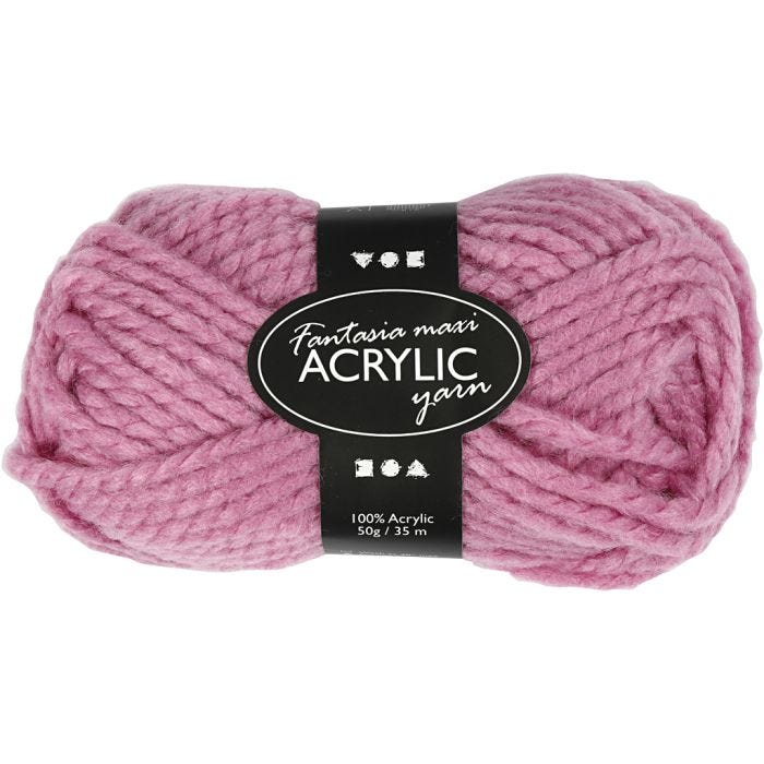 Filo Acrilico Fantasia, L: 35 M, Maxi, rosato, 50 g/ 1 gom.