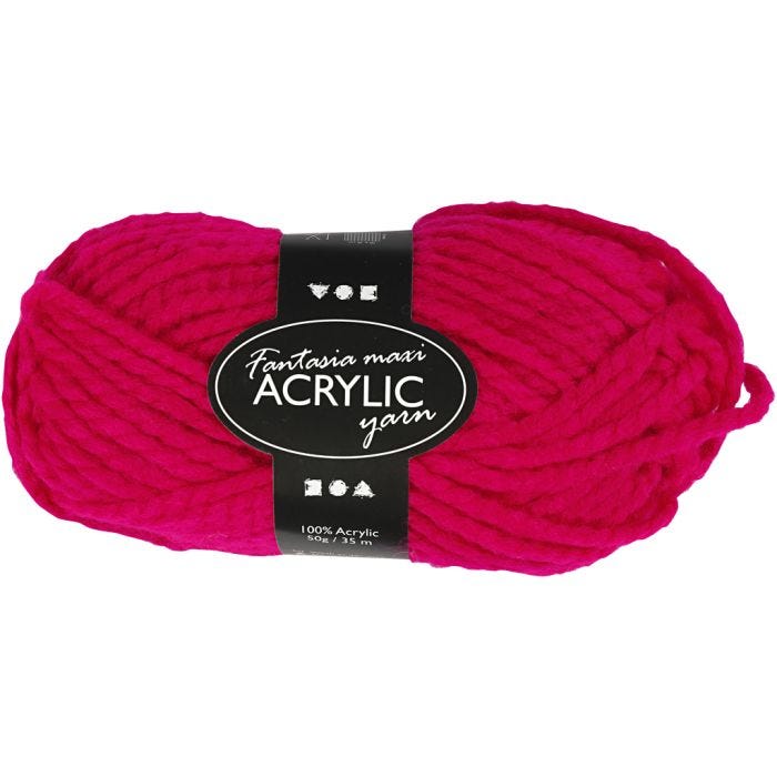 Filo acrilico Fantasia, L: 35 M, Maxi, fuchsia, 50 g/ 1 gom.