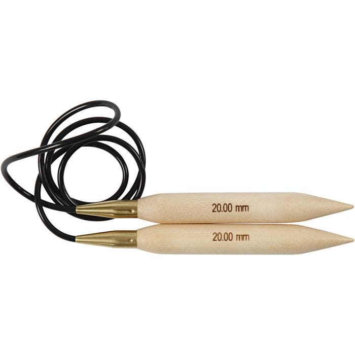 Ferro da maglia circolare, L: 150 cm, misura 20 mm, 1 pz