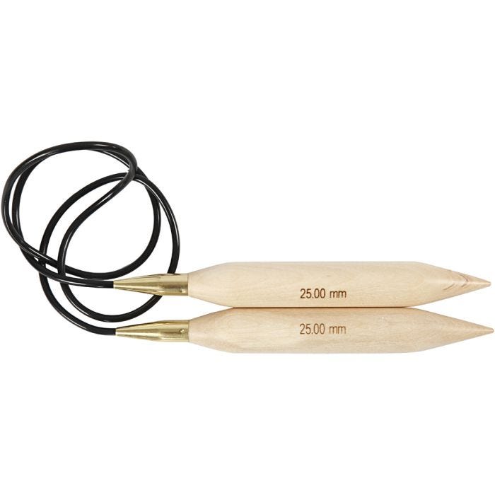 Ferro da maglia circolare, 150 cm, 25 mm, 1 pz