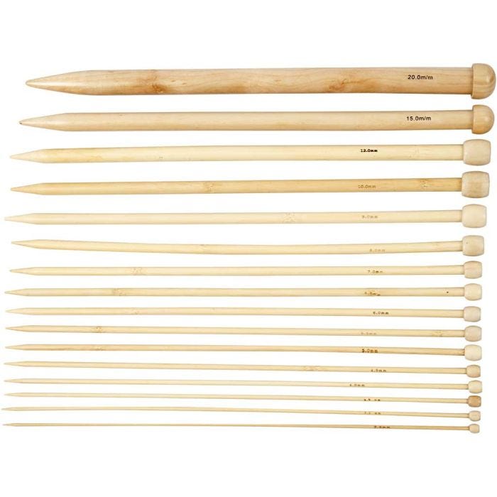 Ferri da maglia, L: 35 cm, misura 2,5-20 mm, 16 paio/ 1 conf.