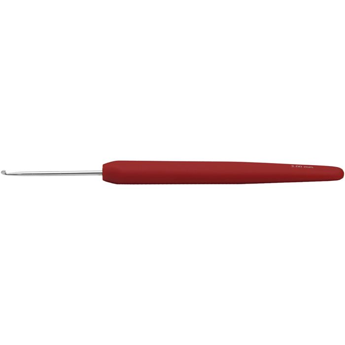 Uncinetto, 2, L: 13,3 cm, misura 2 mm, rosso, 1 pz