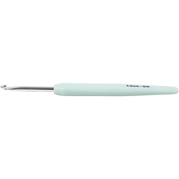 Uncinetto, 4, L: 13,3 cm, misura 4 mm, verde pastello, 1 pz