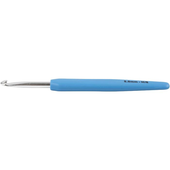 Uncinetto, 5, L: 13,3 cm, misura 5 mm, blu, 1 pz