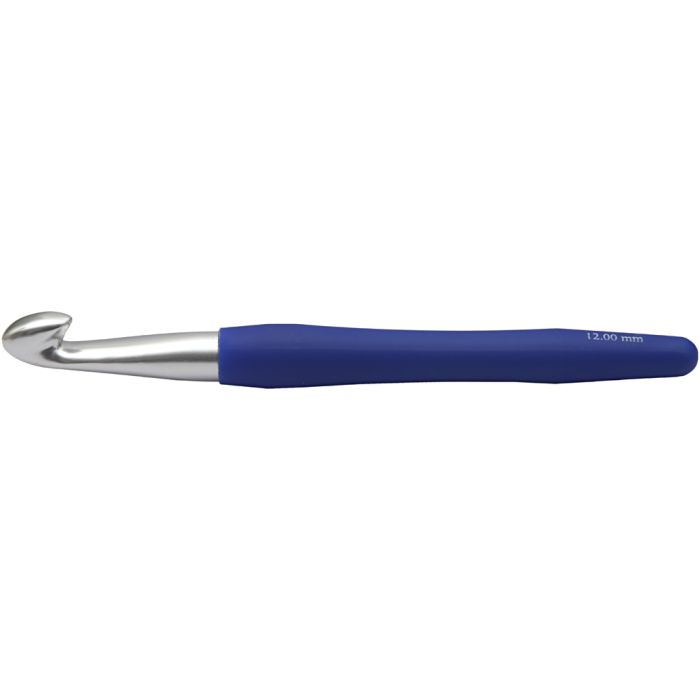 Uncinetto, 12, L: 16 cm, misura 12 mm, blu, 1 pz