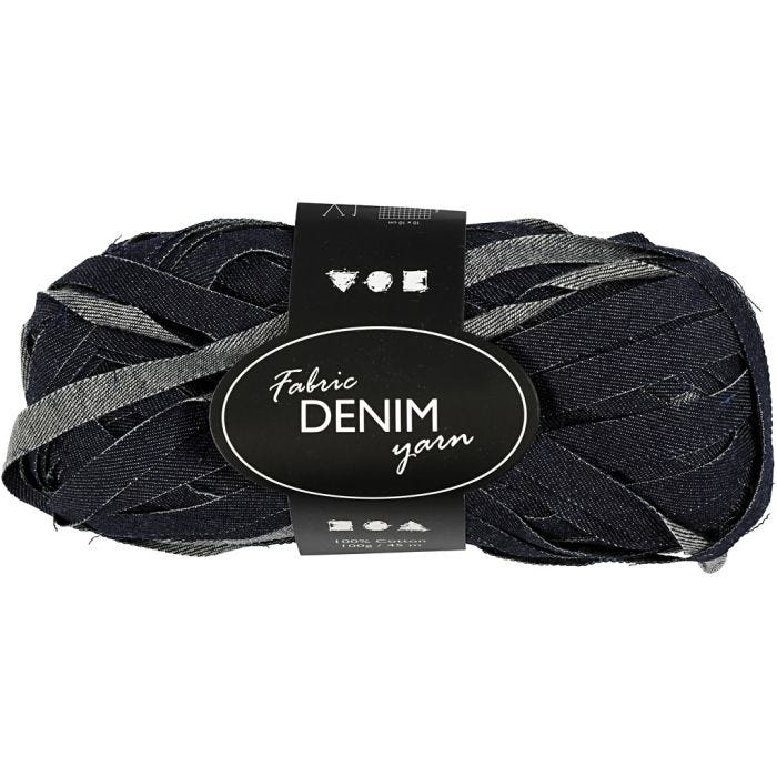 Filo in Stoffa Denim, L: 45 M, blu, 100 g/ 1 gom.