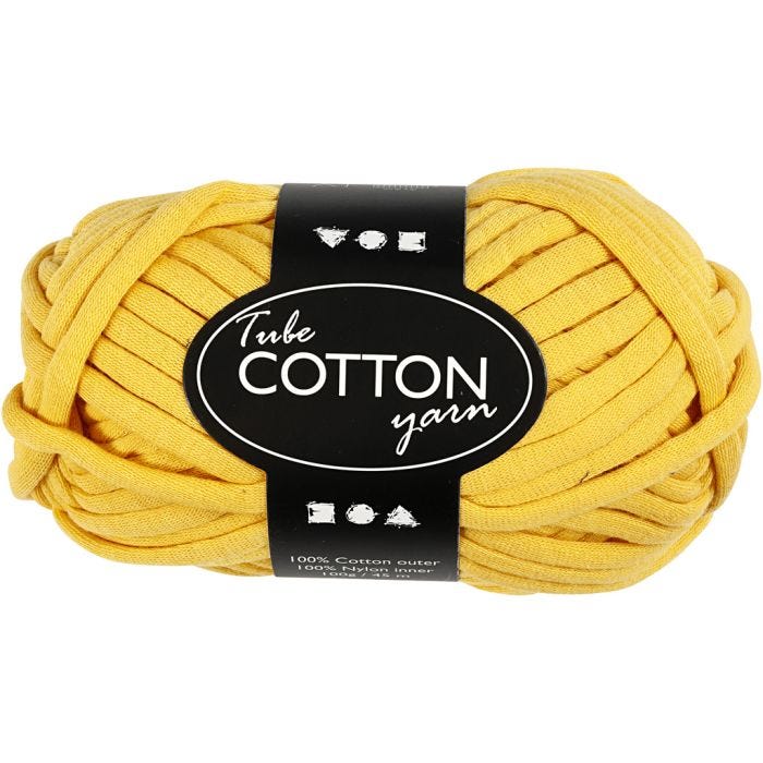 Filo tubolare in cotone, 45 M, giallo, 100g/ 1 gom.