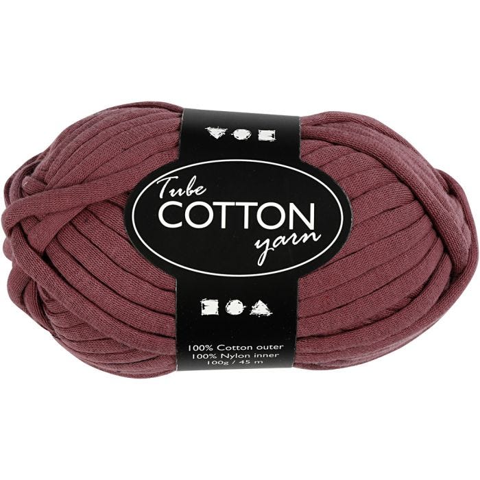 Filo tubolare in cotone, L: 45 M, viola, 100 g/ 1 gom.