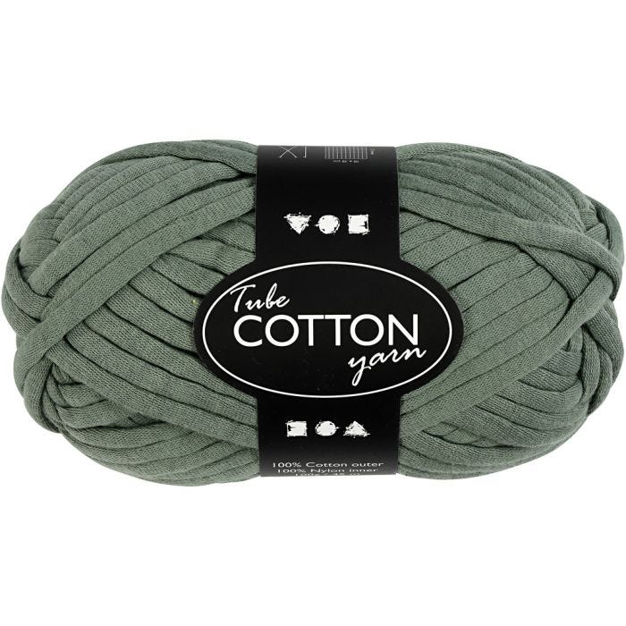 Filo tubolare in cotone, 45 M, verde scuro, 100g/ 1 gom.