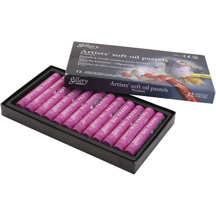 Pastelli a olio Gallery, L: 7 cm, diam 11 mm, spess. 11 mm, viola, 12 pz/ 1 conf.