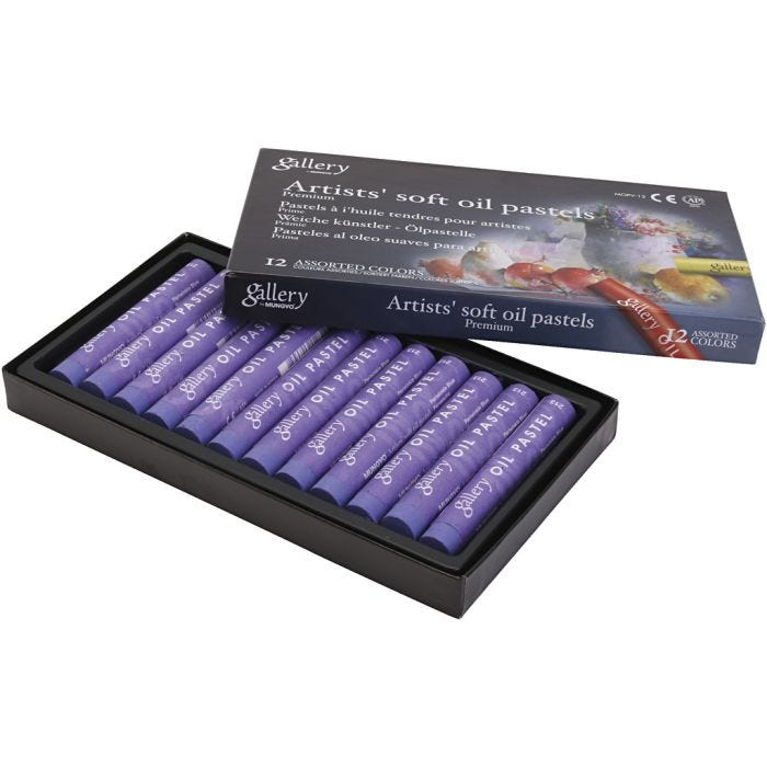 Pastelli a olio Gallery, L: 7 cm, diam 11 mm, spess. 11 mm, violetto, 12 pz/ 1 conf.