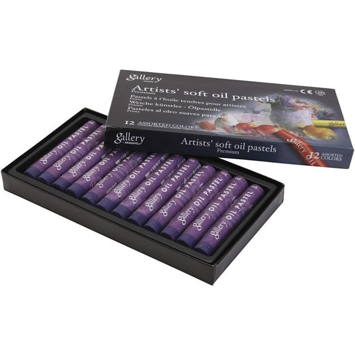 Pastelli a olio Gallery, L: 7 cm, diam 11 mm, spess. 11 mm, viola, 12 pz/ 1 conf.