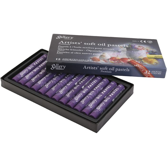 Pastelli a olio Gallery, L: 7 cm, diam 11 mm, spess. 11 mm, violetto, 12 pz/ 1 conf.