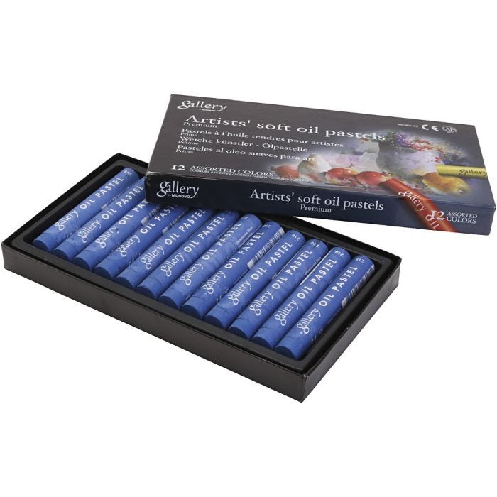 Pastelli a olio Gallery, L: 7 cm, diam 11 mm, spess. 11 mm, ultra marine, 12 pz/ 1 conf.