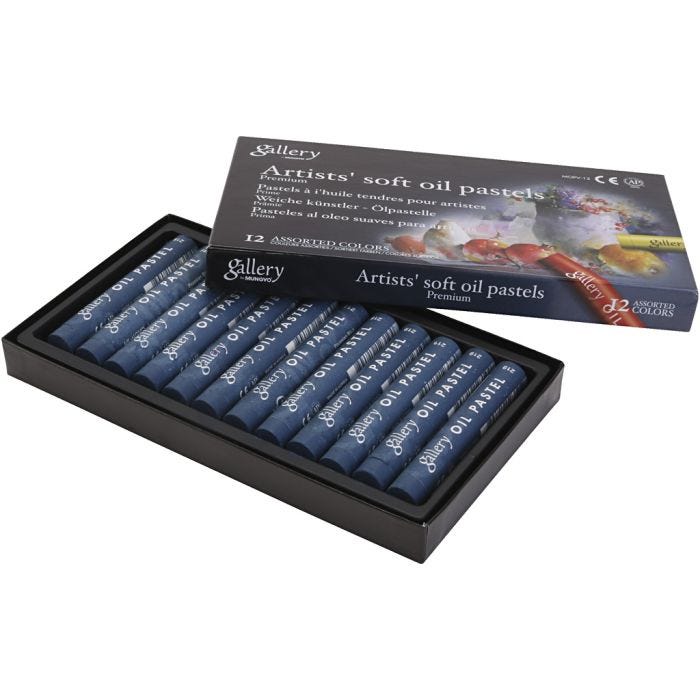 Pastelli a olio Gallery, L: 7 cm, diam 11 mm, spess. 11 mm, blu prussiano (447), 12 pz/ 1 conf.