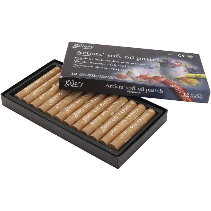 Pastelli a olio Gallery, L: 7 cm, diam 11 mm, spess. 11 mm, ocra, 12 pz/ 1 conf.
