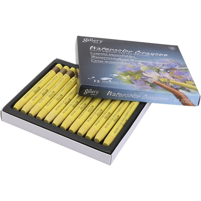 Pastelli acquerellabili, giallo, 12 pz/ 1 conf.