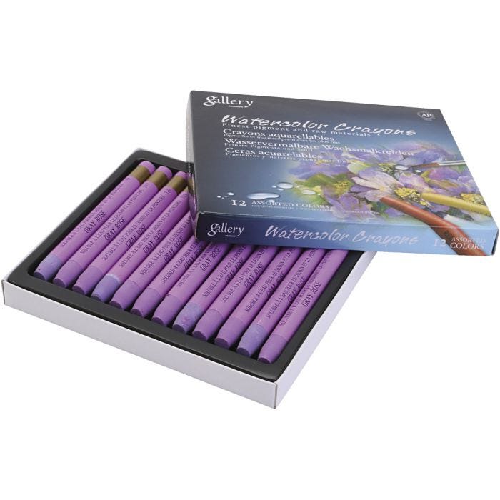 Pastelli acquerellabili, grigio, rosato, 12 pz/ 1 conf.