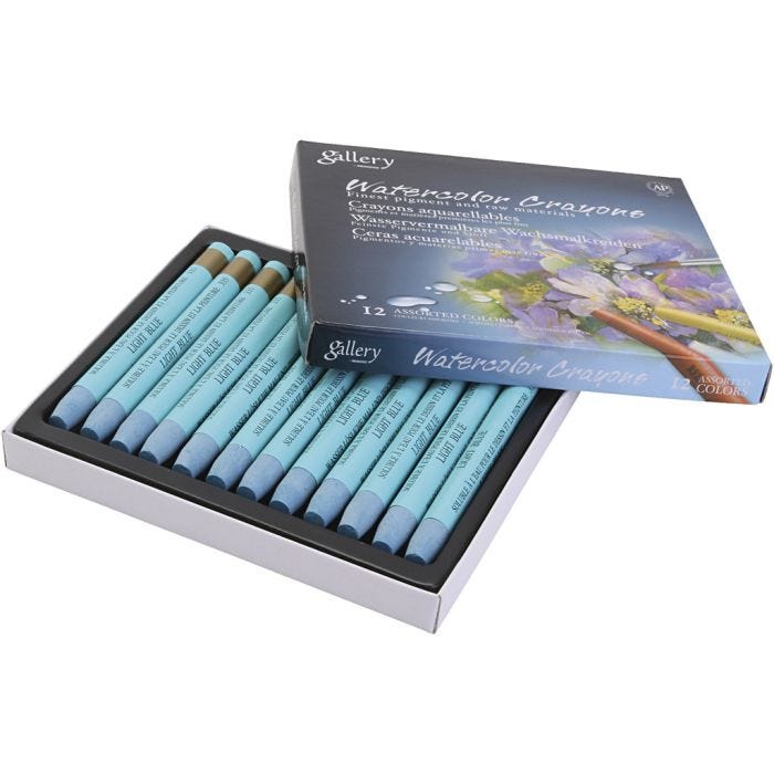 Pastelli acquerellabili, azzurro, 12 pz/ 1 conf.