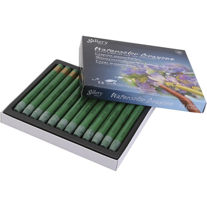 Pastelli acquerellabili, verde erba, 12 pz/ 1 conf.