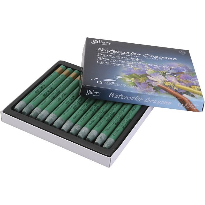 Pastelli acquerellabili, verde intenso (348), 12 pz/ 1 conf.