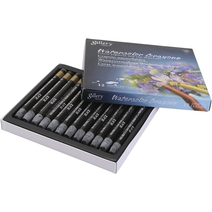 Pastelli acquerellabili, nero, 12 pz/ 1 conf.