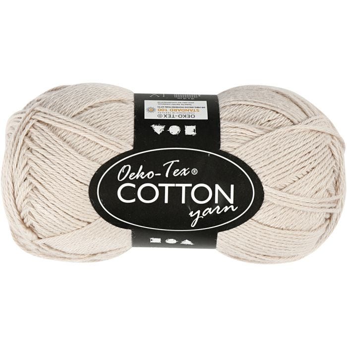 Filato di cotone, dim. 8/4, L: 170 M, sand, 50 g/ 1 gom.