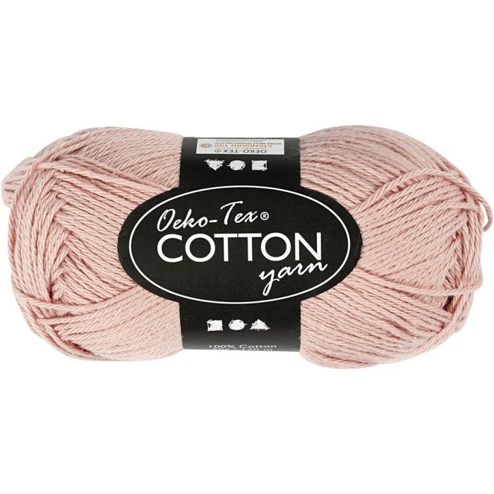 Filato di cotone, dim. 8/4, L: 170 M, cipria, 50 g/ 1 gom.
