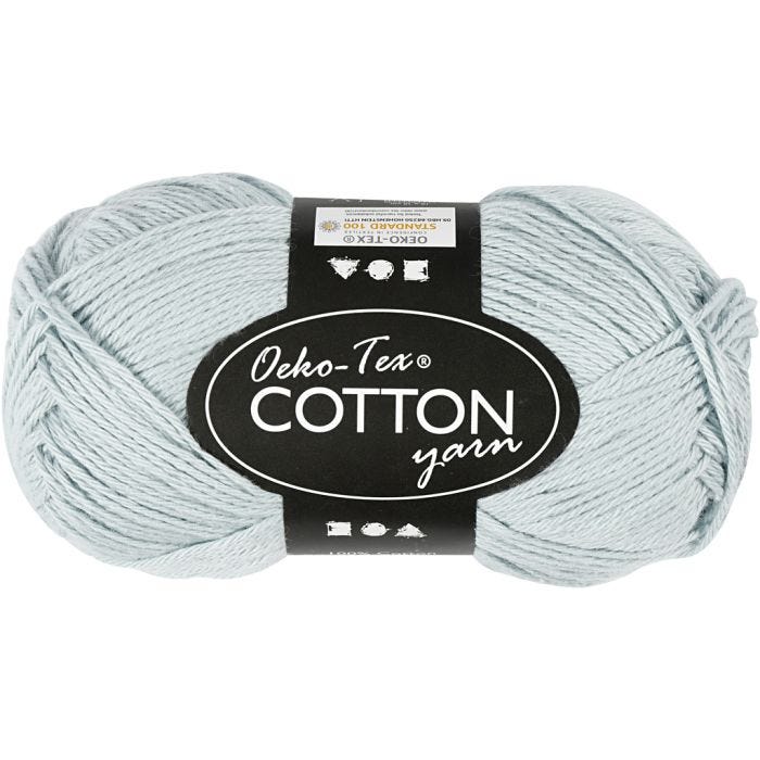 Filato di cotone, dim. 8/4, L: 170 M, blu pallido, 50 g/ 1 gom.