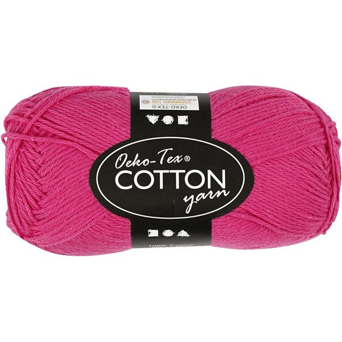 Filato di cotone, dim. 8/4, L: 170 M, rosa, 50 g/ 1 gom.